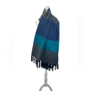 Steve Madden Oversized Scarf with large stripes with fringe